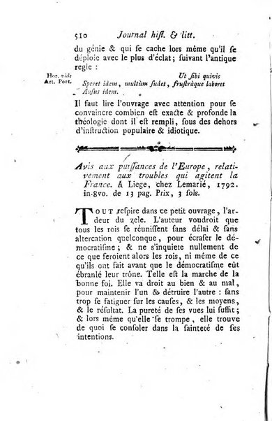 Journal historique et littéraire