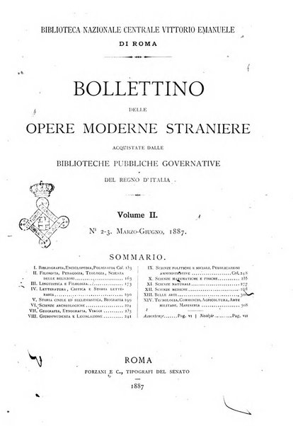 Bollettino delle opere moderne straniere acquistate dalle biblioteche pubbliche governative del Regno d'Italia