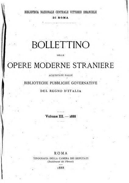 Bollettino delle opere moderne straniere acquistate dalle biblioteche pubbliche governative del Regno d'Italia