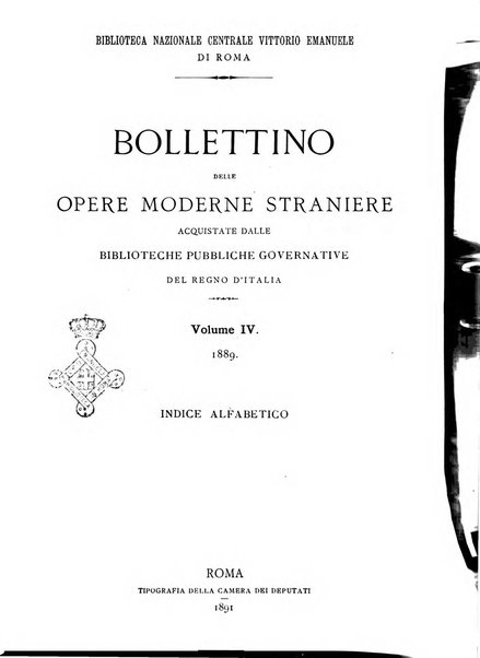 Bollettino delle opere moderne straniere acquistate dalle biblioteche pubbliche governative del Regno d'Italia