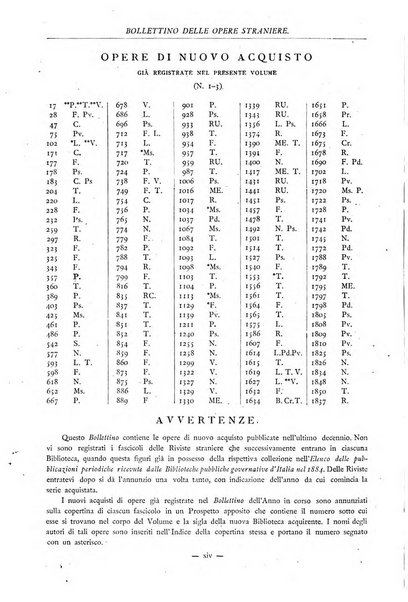 Bollettino delle opere moderne straniere acquistate dalle biblioteche pubbliche governative del Regno d'Italia