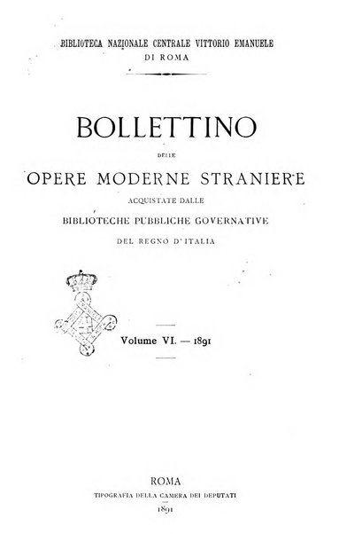 Bollettino delle opere moderne straniere acquistate dalle biblioteche pubbliche governative del Regno d'Italia