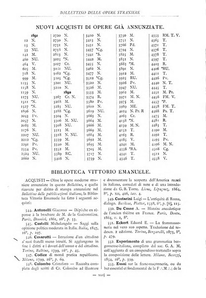 Bollettino delle opere moderne straniere acquistate dalle biblioteche pubbliche governative del Regno d'Italia