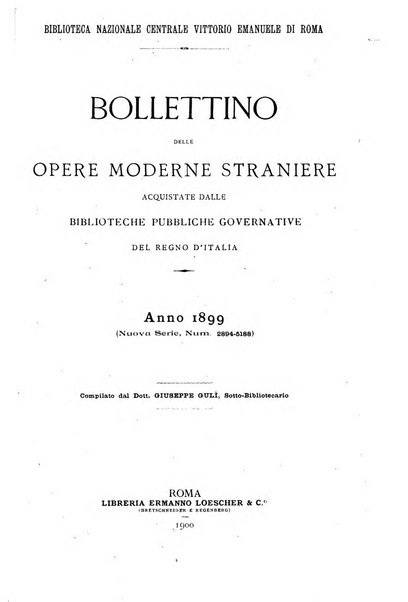 Bollettino delle opere moderne straniere acquistate dalle biblioteche pubbliche governative del Regno d'Italia