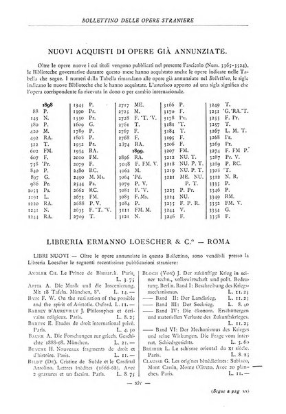 Bollettino delle opere moderne straniere acquistate dalle biblioteche pubbliche governative del Regno d'Italia