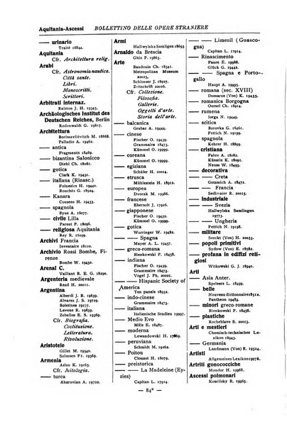 Bollettino delle opere moderne straniere acquistate dalle biblioteche pubbliche governative del Regno d'Italia