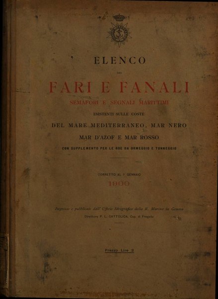 Elenco dei fari e fanali, semafori e segnali marittimi sulle coste del mare mediterraneo, mar nero, mar d'azof e mar rosso