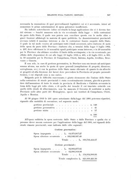 Relazione sulla viabilita ordinaria al ...