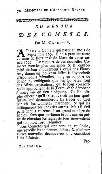 Histoire de l'Académie royale des sciences avec les Mémoires de mathematique & de physique, pour la même année, tires des registres de cette Académie.