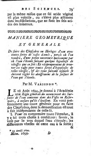 Histoire de l'Académie royale des sciences avec les Mémoires de mathematique & de physique, pour la même année, tires des registres de cette Académie.