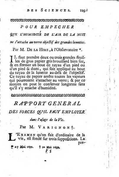 Histoire de l'Académie royale des sciences avec les Mémoires de mathematique & de physique, pour la même année, tires des registres de cette Académie.