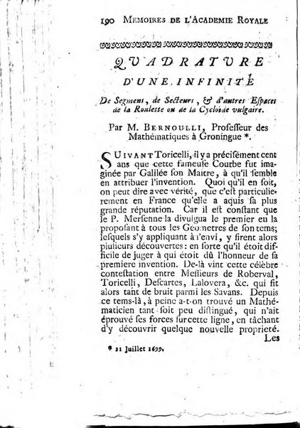 Histoire de l'Académie royale des sciences avec les Mémoires de mathematique & de physique, pour la même année, tires des registres de cette Académie.