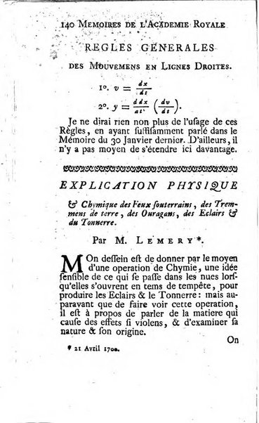 Histoire de l'Académie royale des sciences avec les Mémoires de mathematique & de physique, pour la même année, tires des registres de cette Académie.