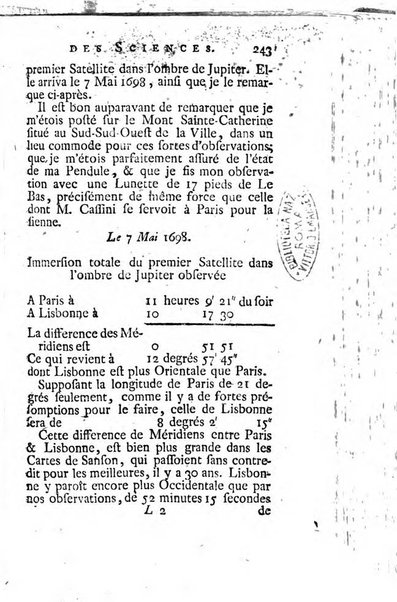 Histoire de l'Académie royale des sciences avec les Mémoires de mathematique & de physique, pour la même année, tires des registres de cette Académie.