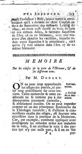 Histoire de l'Académie royale des sciences avec les Mémoires de mathematique & de physique, pour la même année, tires des registres de cette Académie.