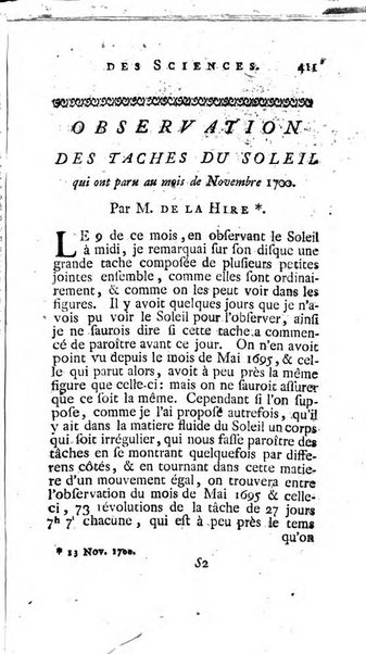 Histoire de l'Académie royale des sciences avec les Mémoires de mathematique & de physique, pour la même année, tires des registres de cette Académie.