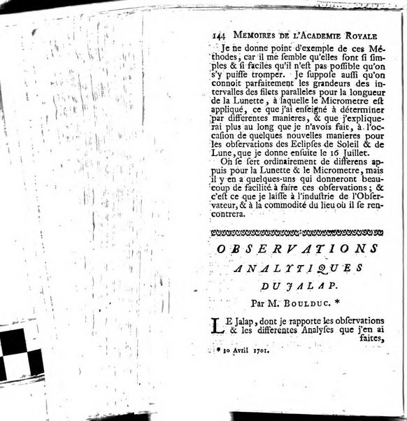 Histoire de l'Académie royale des sciences avec les Mémoires de mathematique & de physique, pour la même année, tires des registres de cette Académie.