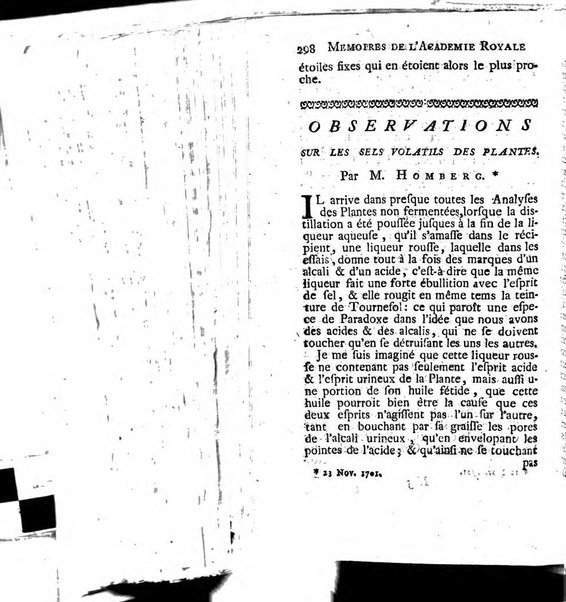 Histoire de l'Académie royale des sciences avec les Mémoires de mathematique & de physique, pour la même année, tires des registres de cette Académie.