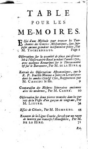 Histoire de l'Académie royale des sciences avec les Mémoires de mathematique & de physique, pour la même année, tires des registres de cette Académie.