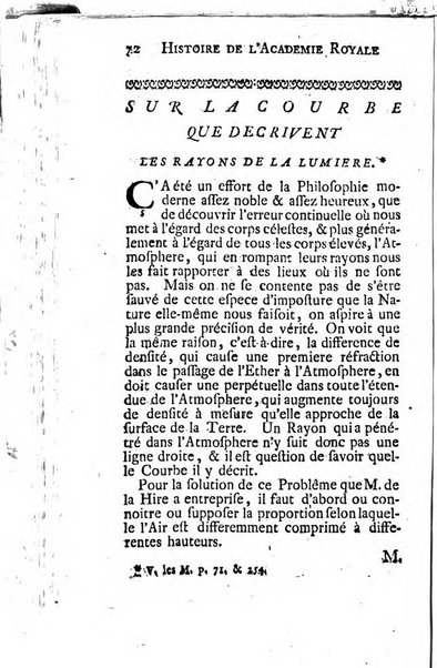 Histoire de l'Académie royale des sciences avec les Mémoires de mathematique & de physique, pour la même année, tires des registres de cette Académie.