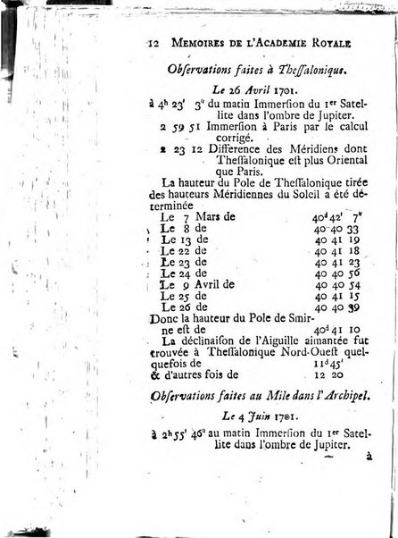 Histoire de l'Académie royale des sciences avec les Mémoires de mathematique & de physique, pour la même année, tires des registres de cette Académie.