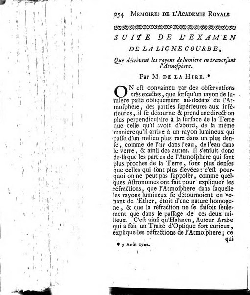 Histoire de l'Académie royale des sciences avec les Mémoires de mathematique & de physique, pour la même année, tires des registres de cette Académie.