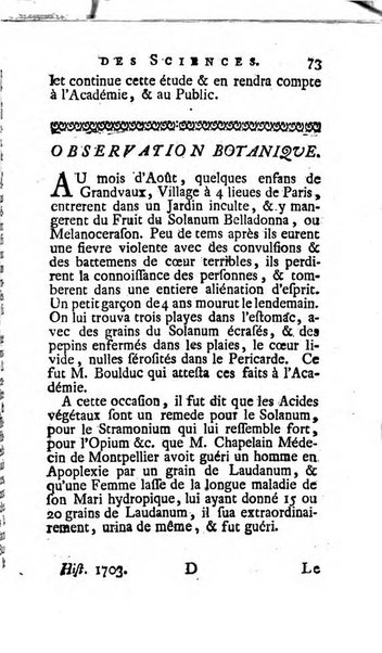 Histoire de l'Académie royale des sciences avec les Mémoires de mathematique & de physique, pour la même année, tires des registres de cette Académie.