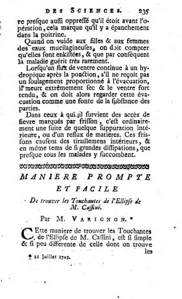 Histoire de l'Académie royale des sciences avec les Mémoires de mathematique & de physique, pour la même année, tires des registres de cette Académie.