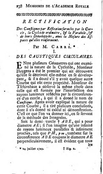 Histoire de l'Académie royale des sciences avec les Mémoires de mathematique & de physique, pour la même année, tires des registres de cette Académie.