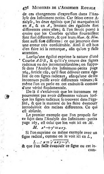 Histoire de l'Académie royale des sciences avec les Mémoires de mathematique & de physique, pour la même année, tires des registres de cette Académie.