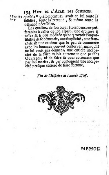 Histoire de l'Académie royale des sciences avec les Mémoires de mathematique & de physique, pour la même année, tires des registres de cette Académie.