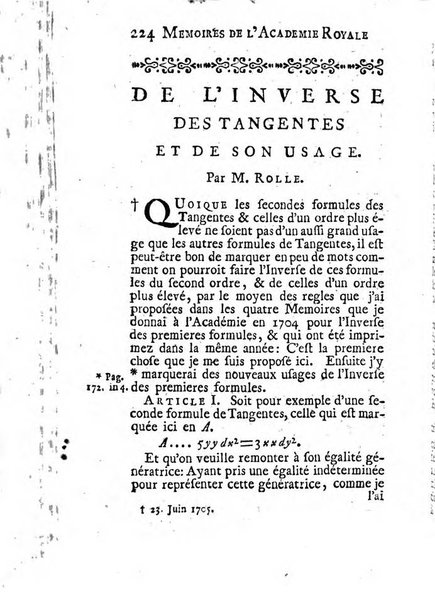 Histoire de l'Académie royale des sciences avec les Mémoires de mathematique & de physique, pour la même année, tires des registres de cette Académie.