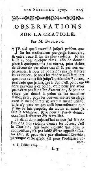 Histoire de l'Académie royale des sciences avec les Mémoires de mathematique & de physique, pour la même année, tires des registres de cette Académie.