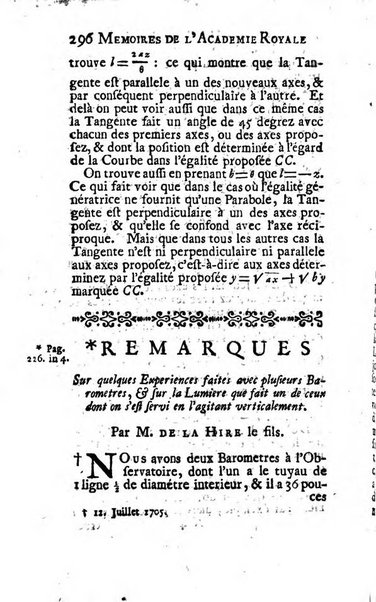 Histoire de l'Académie royale des sciences avec les Mémoires de mathematique & de physique, pour la même année, tires des registres de cette Académie.