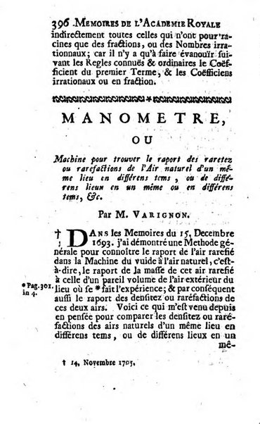 Histoire de l'Académie royale des sciences avec les Mémoires de mathematique & de physique, pour la même année, tires des registres de cette Académie.