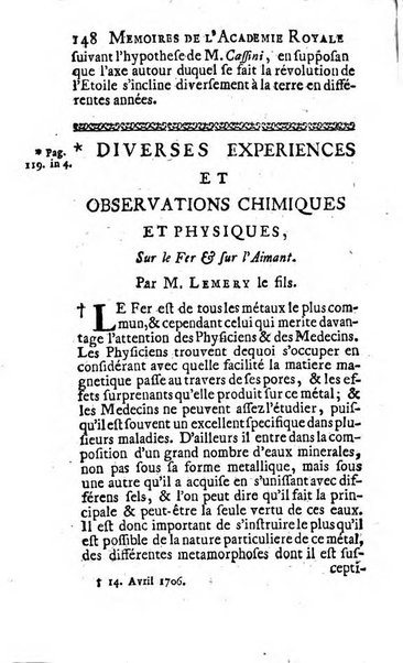 Histoire de l'Académie royale des sciences avec les Mémoires de mathematique & de physique, pour la même année, tires des registres de cette Académie.