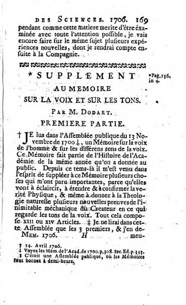 Histoire de l'Académie royale des sciences avec les Mémoires de mathematique & de physique, pour la même année, tires des registres de cette Académie.