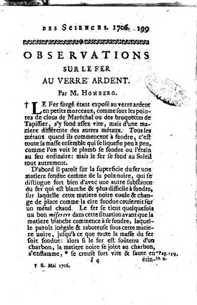 Histoire de l'Académie royale des sciences avec les Mémoires de mathematique & de physique, pour la même année, tires des registres de cette Académie.