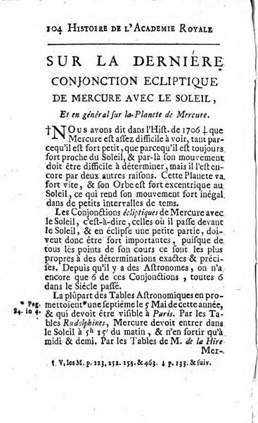 Histoire de l'Académie royale des sciences avec les Mémoires de mathematique & de physique, pour la même année, tires des registres de cette Académie.