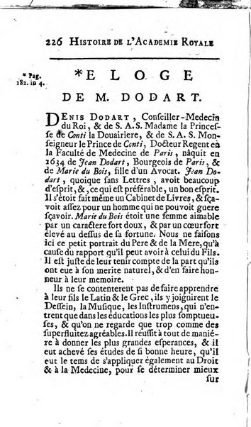 Histoire de l'Académie royale des sciences avec les Mémoires de mathematique & de physique, pour la même année, tires des registres de cette Académie.