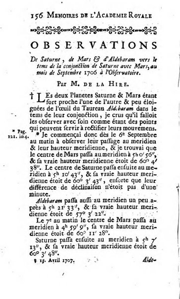 Histoire de l'Académie royale des sciences avec les Mémoires de mathematique & de physique, pour la même année, tires des registres de cette Académie.