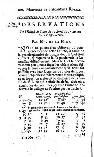 Histoire de l'Académie royale des sciences avec les Mémoires de mathematique & de physique, pour la même année, tires des registres de cette Académie.