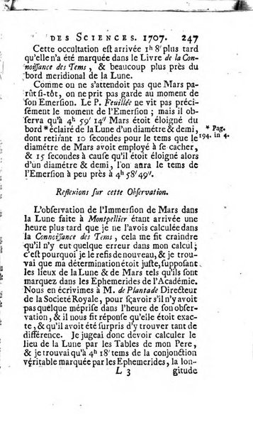 Histoire de l'Académie royale des sciences avec les Mémoires de mathematique & de physique, pour la même année, tires des registres de cette Académie.