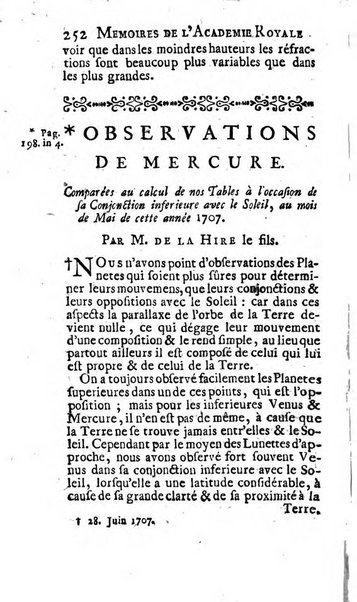 Histoire de l'Académie royale des sciences avec les Mémoires de mathematique & de physique, pour la même année, tires des registres de cette Académie.