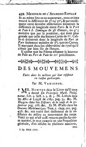 Histoire de l'Académie royale des sciences avec les Mémoires de mathematique & de physique, pour la même année, tires des registres de cette Académie.