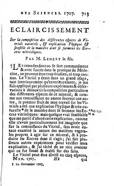 Histoire de l'Académie royale des sciences avec les Mémoires de mathematique & de physique, pour la même année, tires des registres de cette Académie.