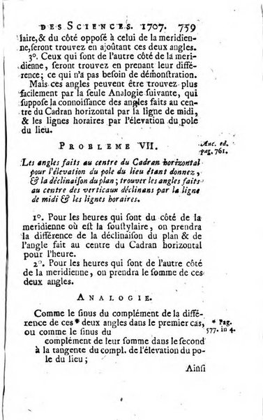 Histoire de l'Académie royale des sciences avec les Mémoires de mathematique & de physique, pour la même année, tires des registres de cette Académie.