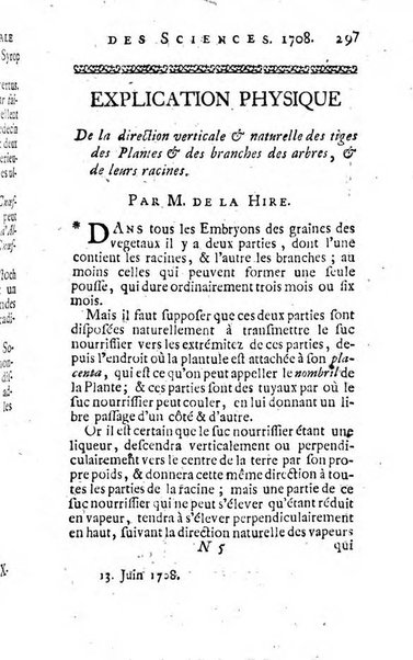 Histoire de l'Académie royale des sciences avec les Mémoires de mathematique & de physique, pour la même année, tires des registres de cette Académie.