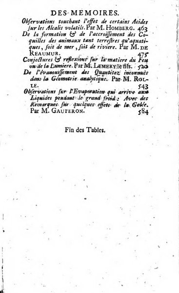 Histoire de l'Académie royale des sciences avec les Mémoires de mathematique & de physique, pour la même année, tires des registres de cette Académie.