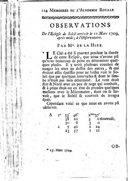 Histoire de l'Académie royale des sciences avec les Mémoires de mathematique & de physique, pour la même année, tires des registres de cette Académie.